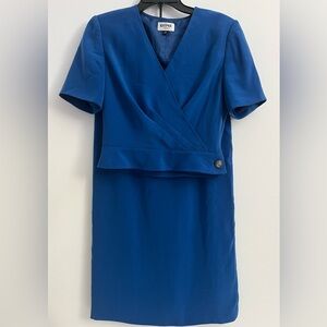 asper Royal Blue 2-Piece Dress & Blouse Set Size 8